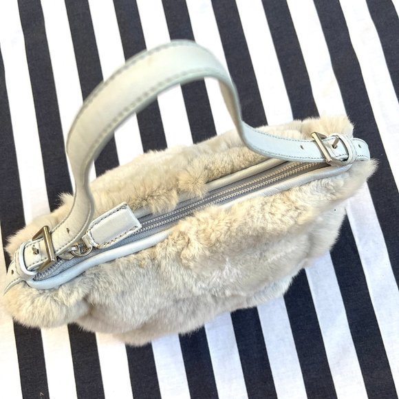 Made in Italy Genuine Blue Mink Fur Bag by Paola by PDL - Picture 3 of 10